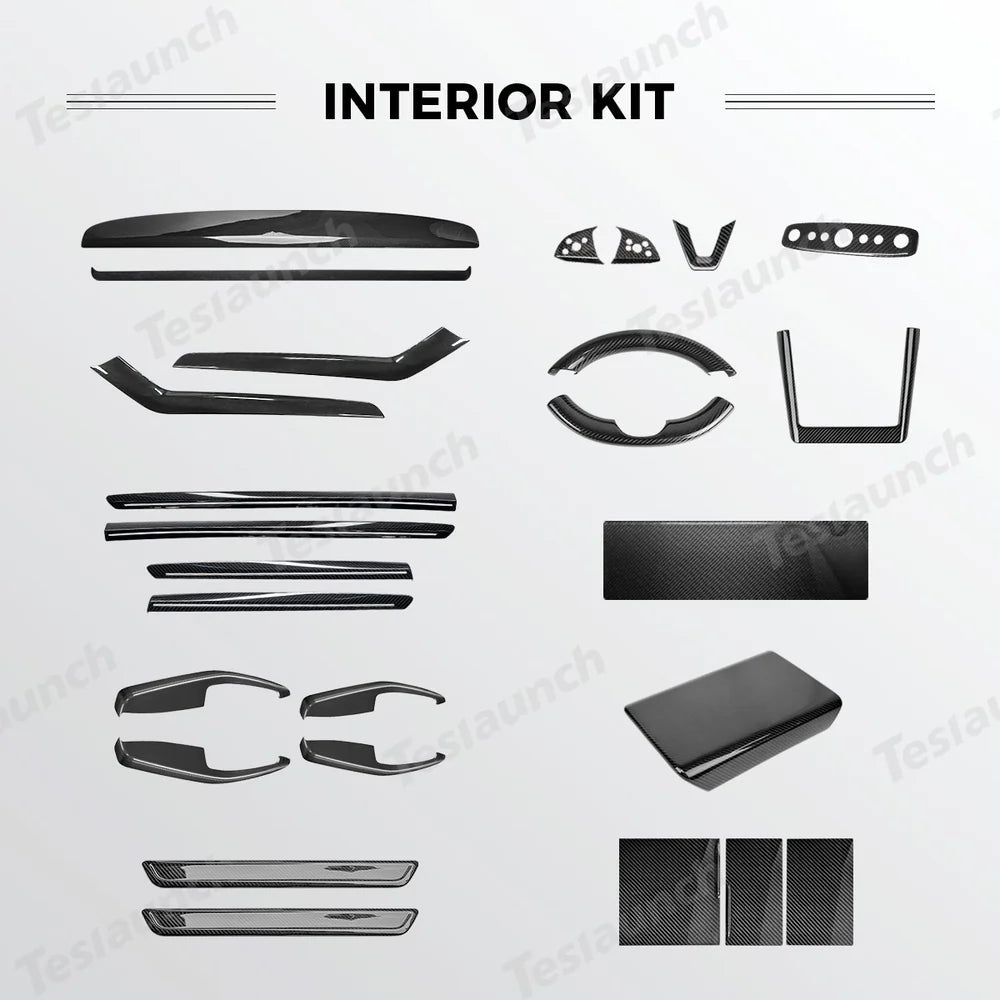 [Real Carbon Fiber] Interior & Exterior Upgrade Kit for Tesla Model Y Juniper 2025+ - T-Launch