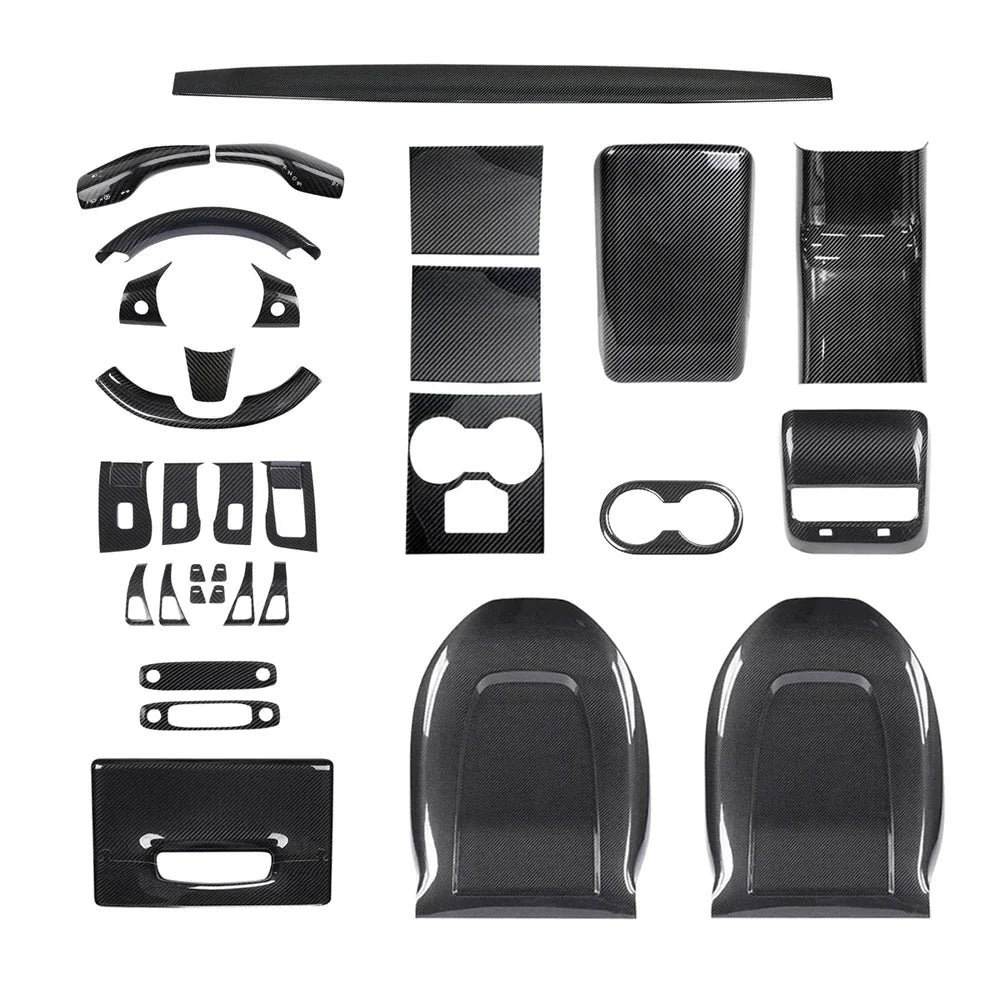 Real Carbon Fiber Interior Mods Wrap Kit for Tesla Model 3 / Y - T-Launch