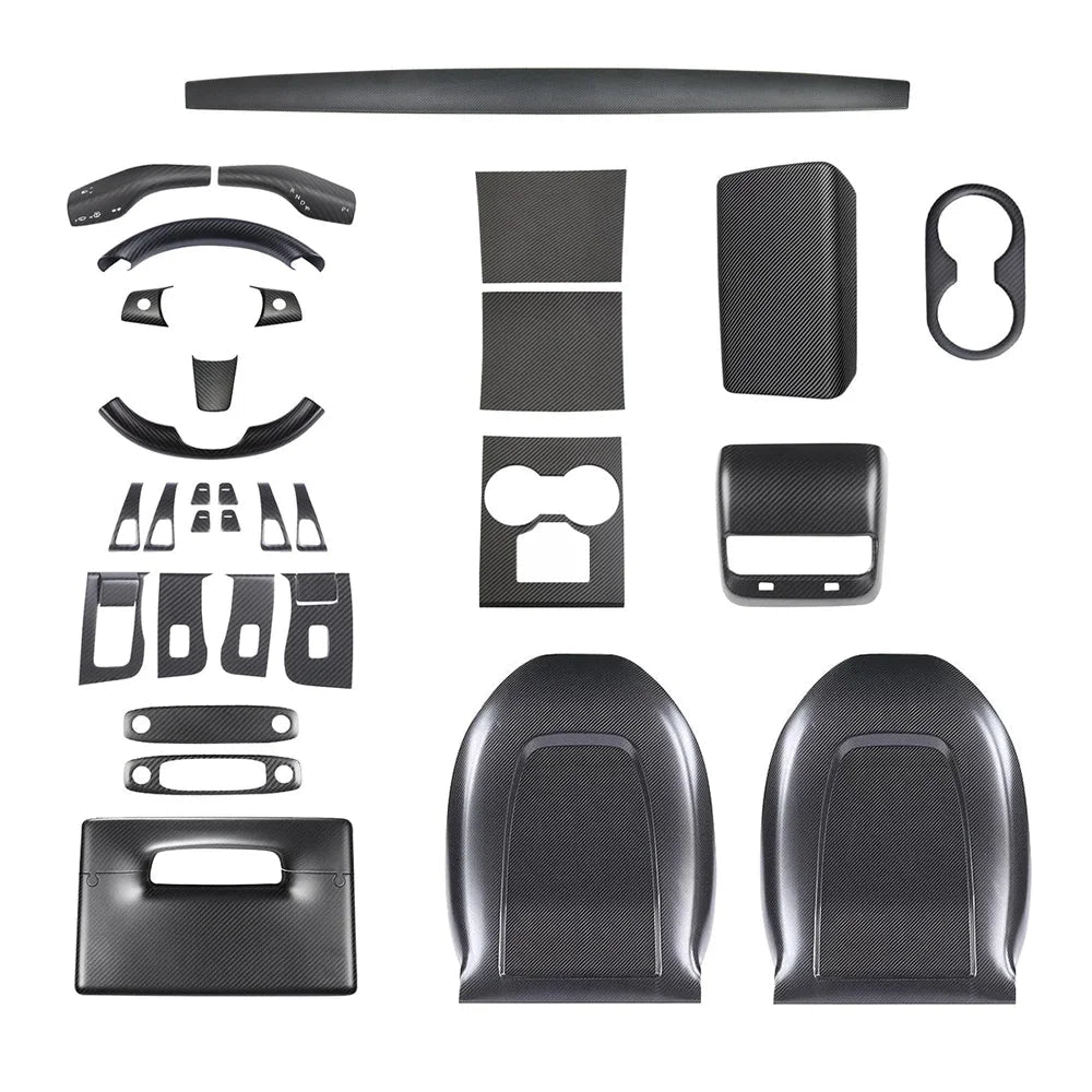 Real Carbon Fiber Interior Mods Wrap Kit for Tesla Model 3 / Y - T-Launch