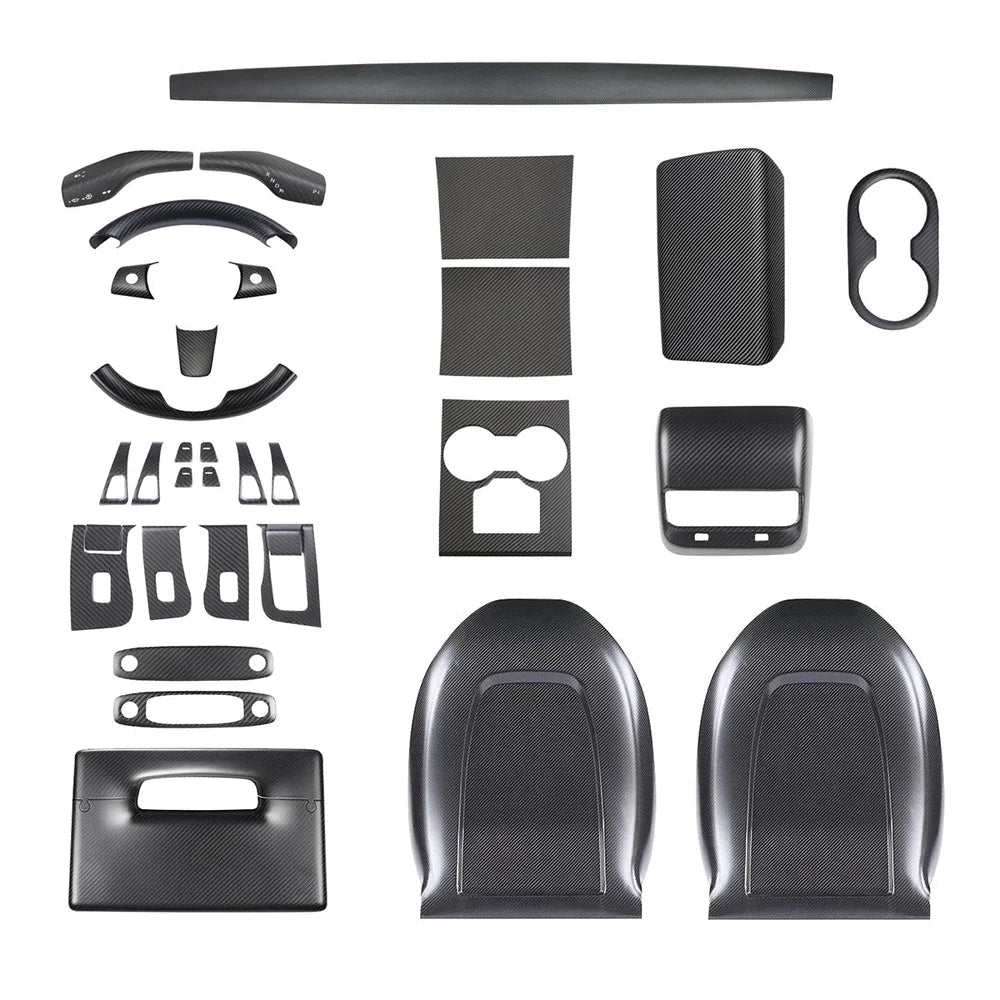 Real Carbon Fiber Interior Mods Wrap Kit for Tesla Model 3 / Y - T-Launch