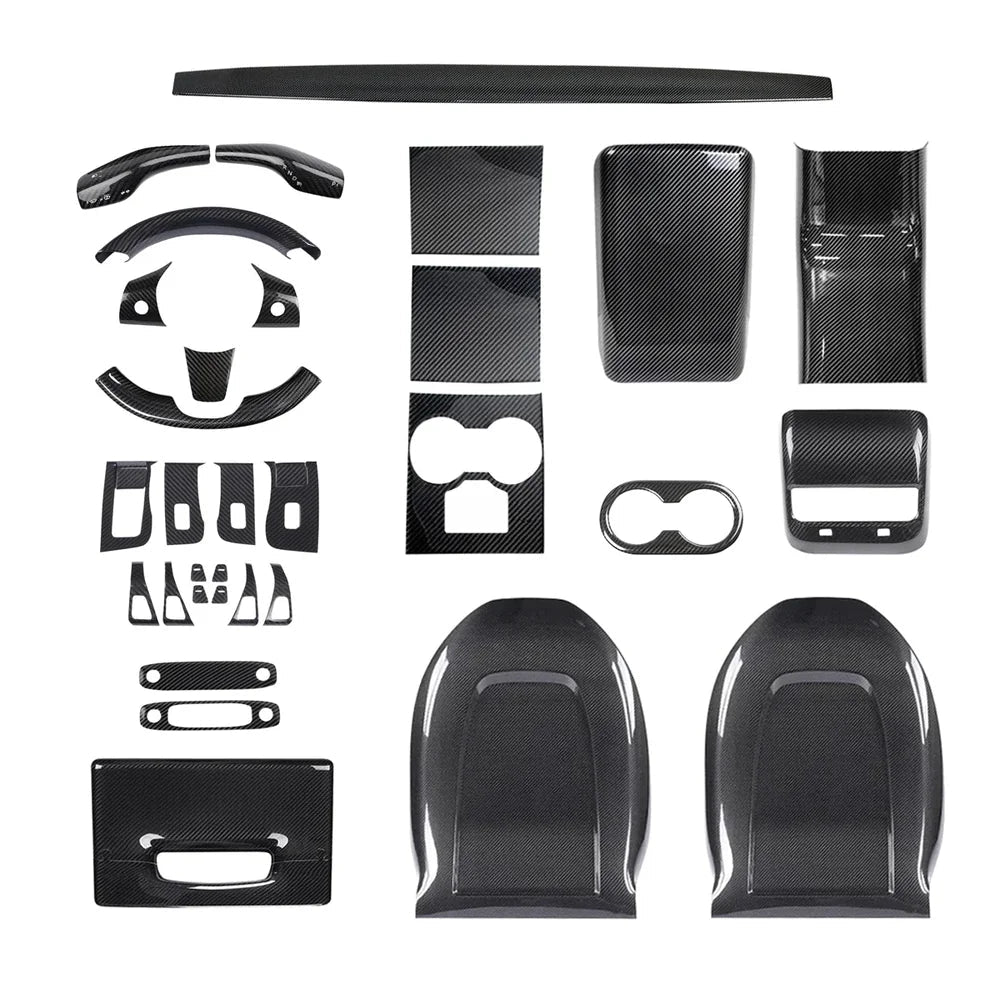 Real Carbon Fiber Interior Mods Wrap Kit for Tesla Model 3 / Y - T-Launch
