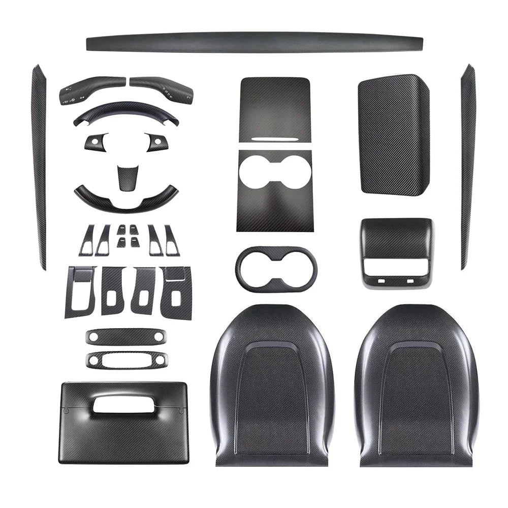 Real Carbon Fiber Interior Mods Wrap Kit for Tesla Model 3 / Y - T-Launch