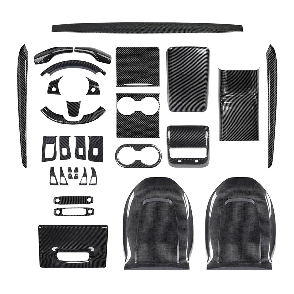 Real Carbon Fiber Interior Mods Wrap Kit for Tesla Model 3 / Y - T-Launch