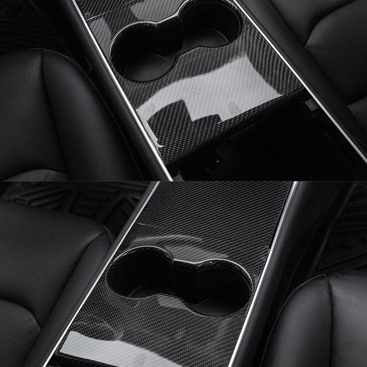 [Real Carbon Fiber] Model 3/Y Center Console Overlays, Decoration Wrap Cover (Gen. 1) (2017-2020) - T-Launch