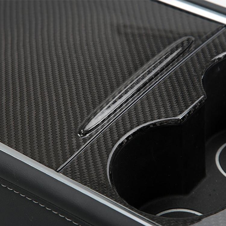 [Real Carbon Fiber] Model 3/Y Center Console Overlays (Gen. 2) (2021-2023) - T-Launch