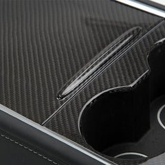[Real Carbon Fiber] Model 3/Y Center Console Overlays (Gen. 2) (2021-2023) - T-Launch