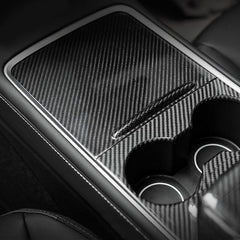 [Real Carbon Fiber] Model 3/Y Center Console Overlays (Gen. 2) (2021-2023) - T-Launch