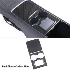 [Real Carbon Fiber] Model 3/Y Center Console Overlays With Key Card Slot (Gen. 2) (2021-2023) - T-Launch