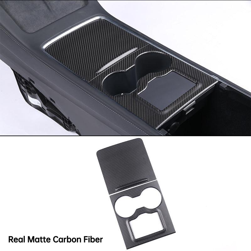[Real Carbon Fiber] Model 3/Y Center Console Overlays With Key Card Slot (Gen. 2) (2021-2023) - T-Launch