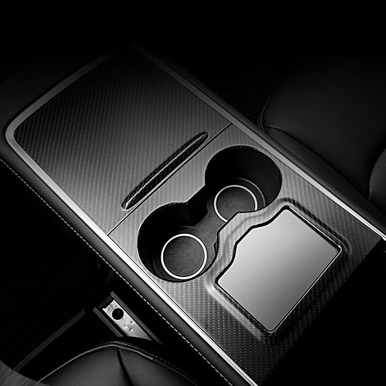 [Real Carbon Fiber] Model 3/Y Center Console Overlays With Key Card Slot (Gen. 2) (2021-2023) - T-Launch