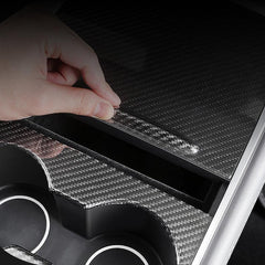 [Real Carbon Fiber] Model 3/Y Center Console Overlays With Key Card Slot (Gen. 2) (2021-2023) - T-Launch