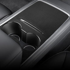 [Real Carbon Fiber] Model 3/Y Center Console Overlays With Key Card Slot (Gen. 2) (2021-2023) - T-Launch