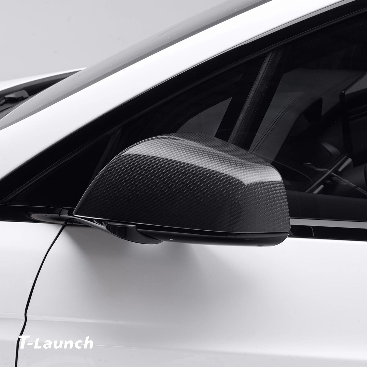 [Real Carbon Fiber] OEM Rear View Mirror Covers (1 Pair) for Tesla Model X 2021+ - T-Launch