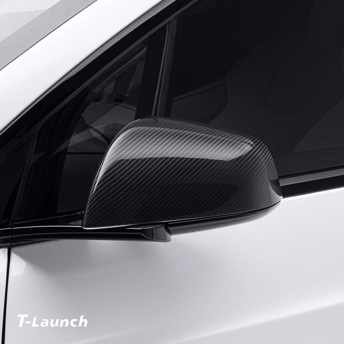 [Real Carbon Fiber] OEM Rear View Mirror Covers (1 Pair) for Tesla Model X 2021+ - T-Launch