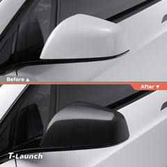 [Real Carbon Fiber] OEM Rear View Mirror Covers (1 Pair) for Tesla Model X 2021+ - T-Launch