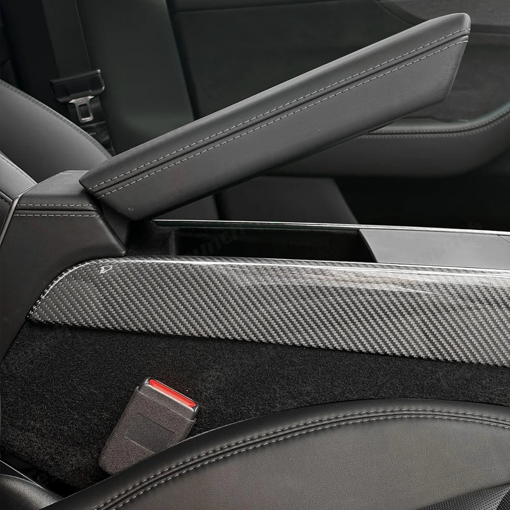 [Real Carbon Fiber] One-Piece Center Console Side Trim for Tesla Model Y Juniper 2025+ - T-Launch