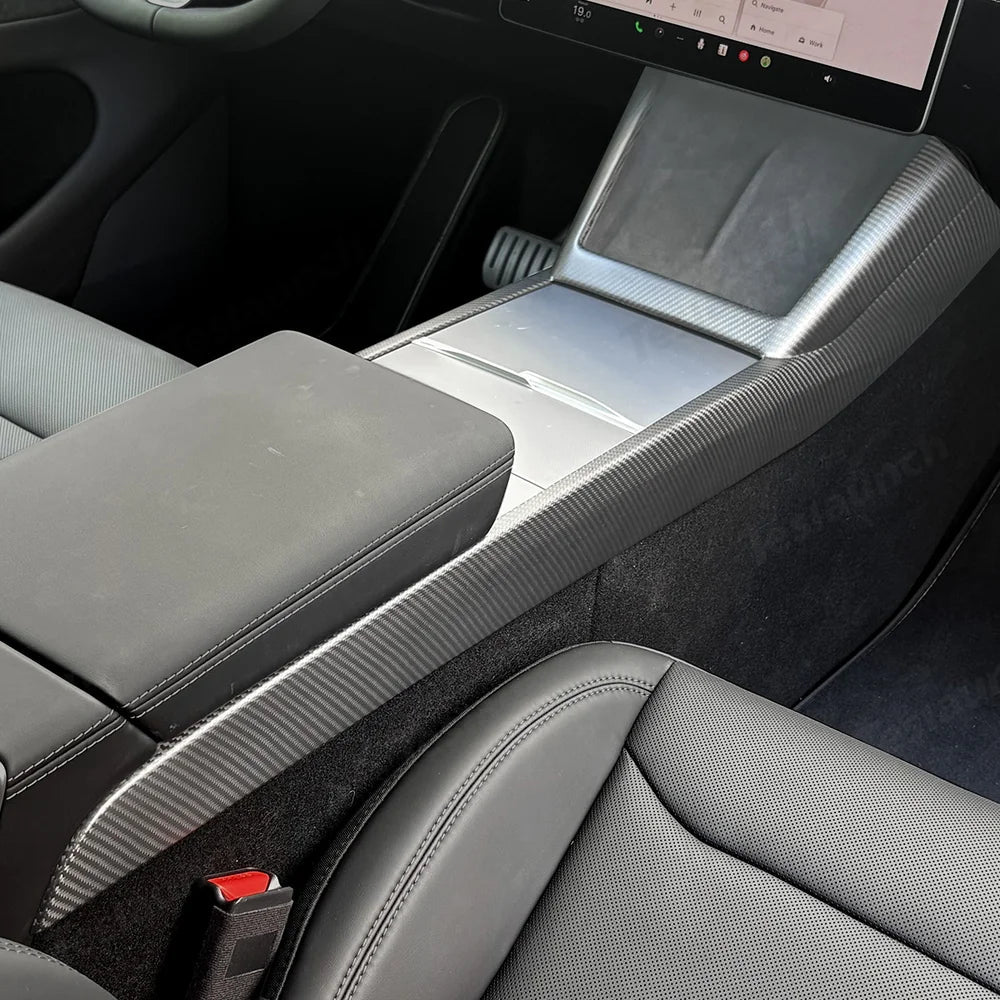 [Real Carbon Fiber] One-Piece Center Console Side Trim for Tesla Model Y Juniper 2025+ - T-Launch