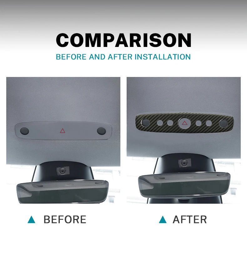 [Real Carbon Fiber] Reading Light Cover For Tesla 2024+ Model 3 Highland - T-Launch
