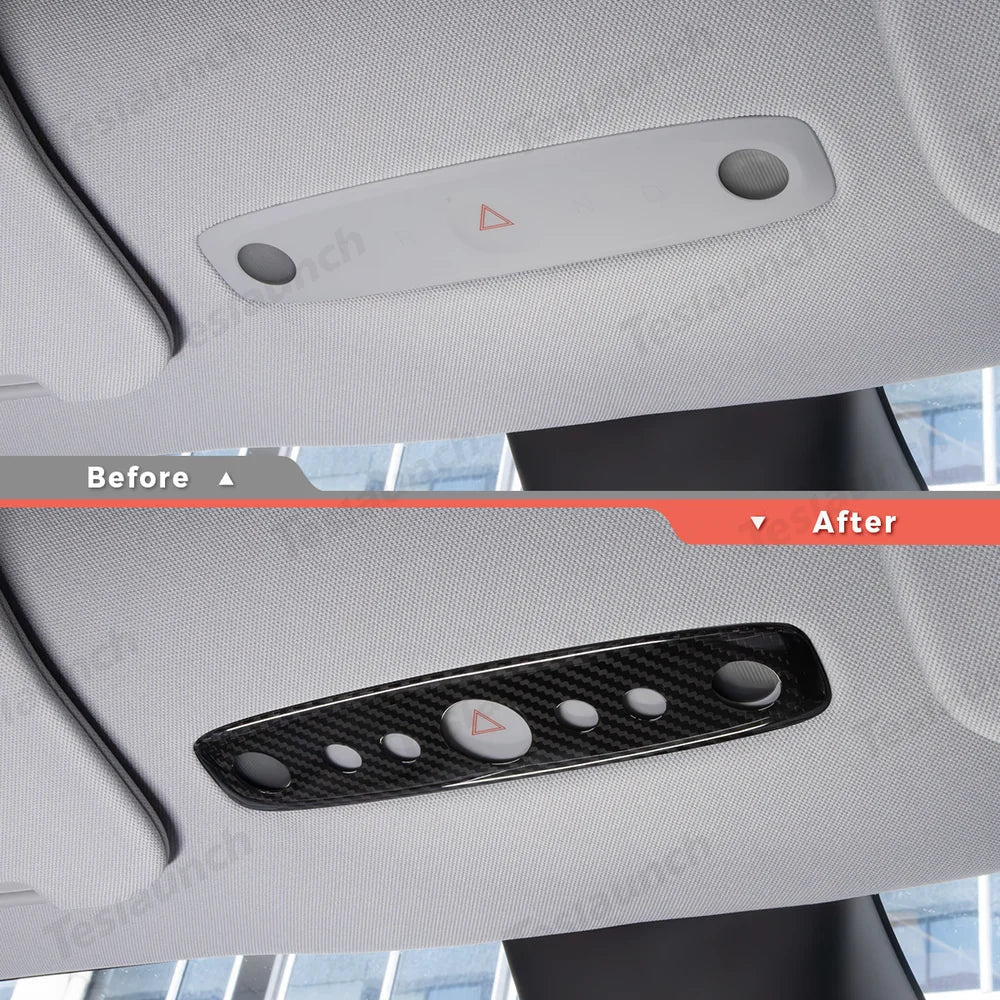 [Real Carbon Fiber] Reading Light Cover for Tesla Model Y Juniper 2025+ - T-Launch