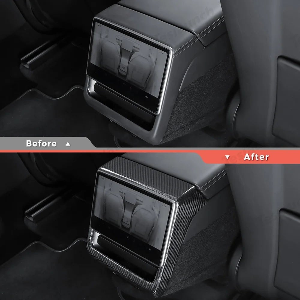 [Real Carbon Fiber] Rear AC Vent Cover for Tesla Model Y Juniper 2025+ - T-Launch