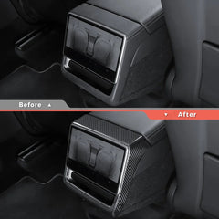 [Real Carbon Fiber] Rear AC Vent Cover for Tesla Model Y Juniper 2025+ - T-Launch