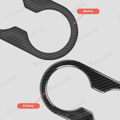 [Real Carbon Fiber] Rear Armrest Cup Holder Cover for Tesla Model Y Juniper 2025+ - T-Launch