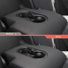 [Real Carbon Fiber] Rear Armrest Cup Holder Cover for Tesla Model Y Juniper 2025+ - T-Launch