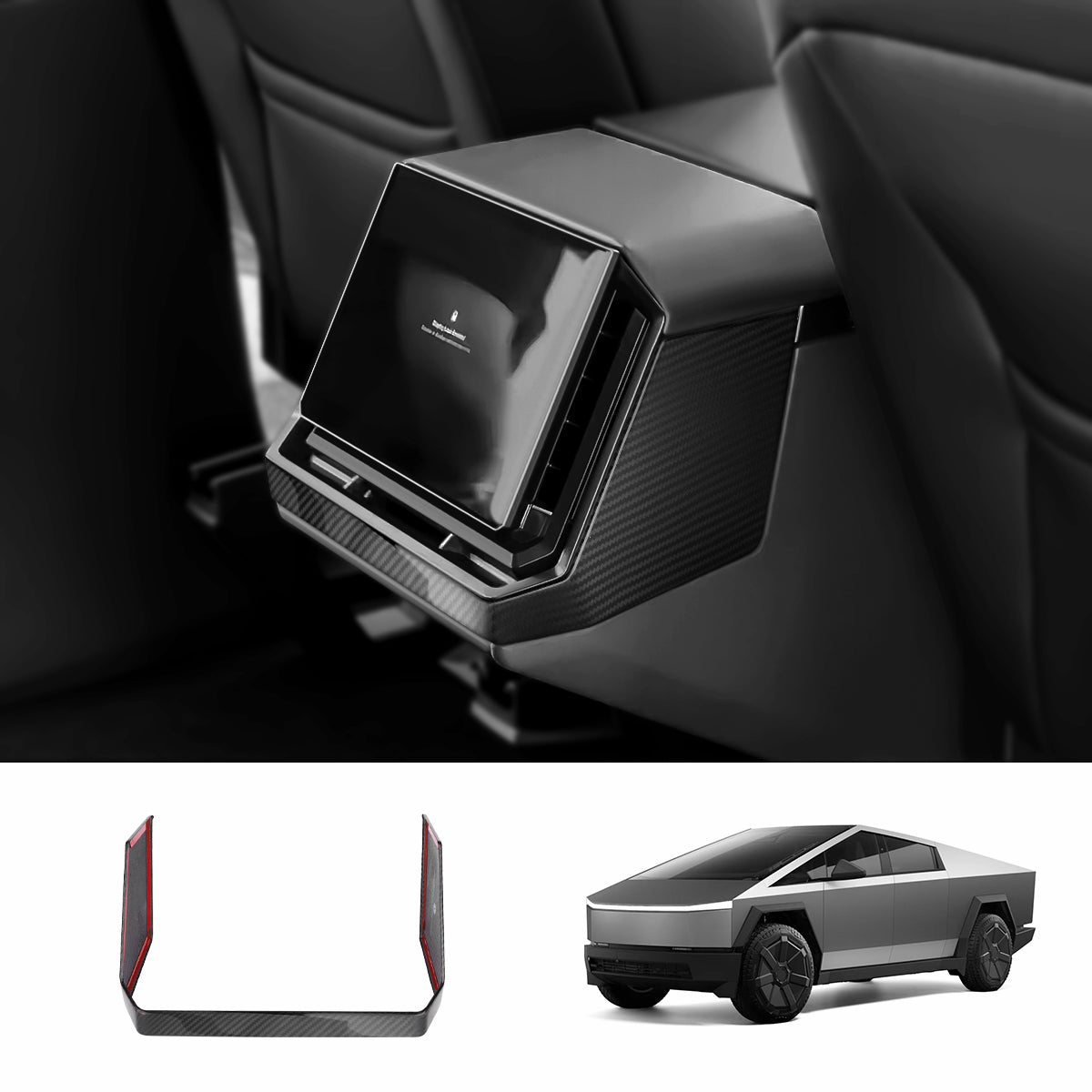 [Real Carbon Fiber] Rear Screen Frame Cover for Cybertruck - T-Launch