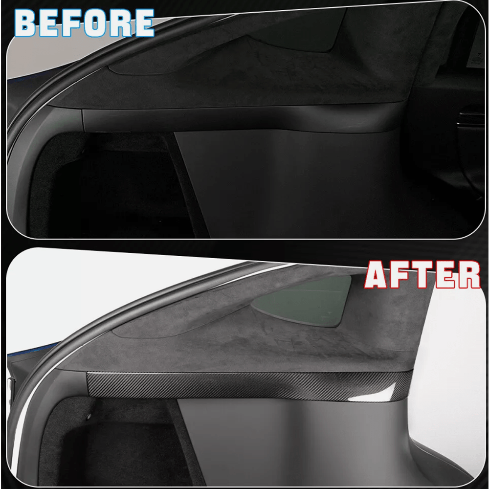 [Real Carbon Fiber] Rear Trunk Inner Panel Covers (2 PCS) for Tesla Model X 2022+ - T-Launch