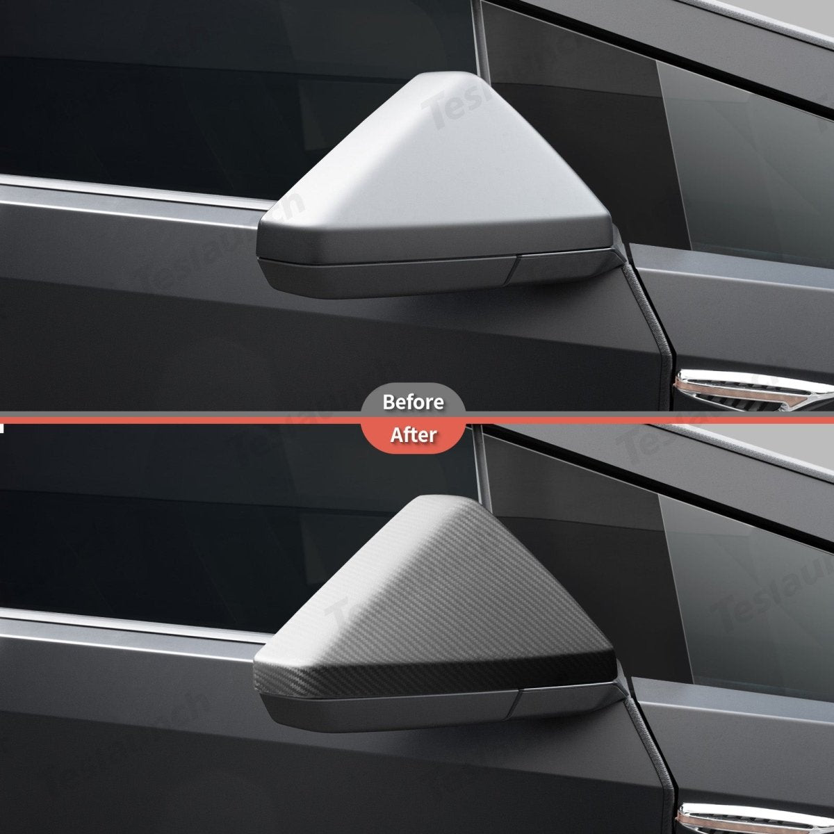 [Real Carbon Fiber] Rear View Mirror Covers (1 Pair) for Cybertruck - T-Launch