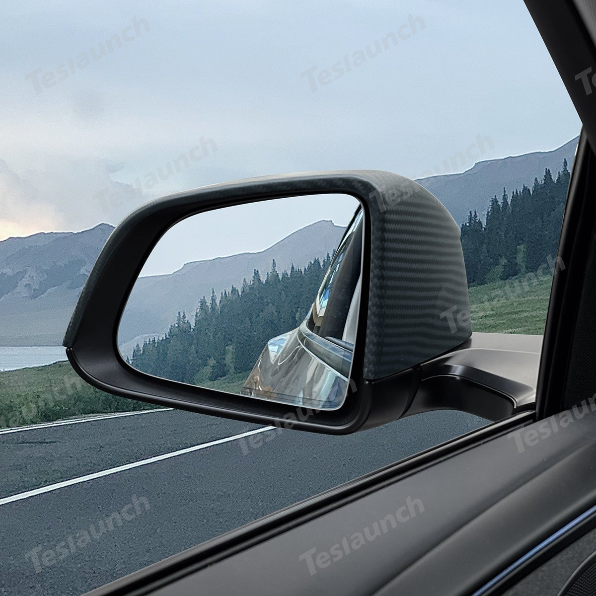 [Real Carbon Fiber] Rear View Mirror Covers for Tesla Model Y Juniper 2025+ (1 Pair) - T-Launch