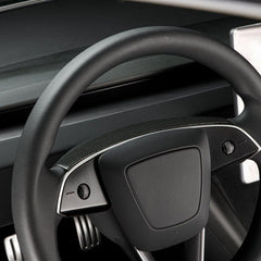[Real Carbon Fiber] Steering Wheel Base Upper Trim Cover for Tesla Model 3 Highland 2024+ - T-Launch