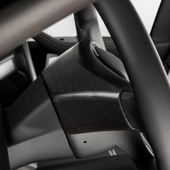 [Real Carbon Fiber] Steering Wheel Base Upper Trim Cover for Tesla Model 3 Highland 2024+ - T-Launch