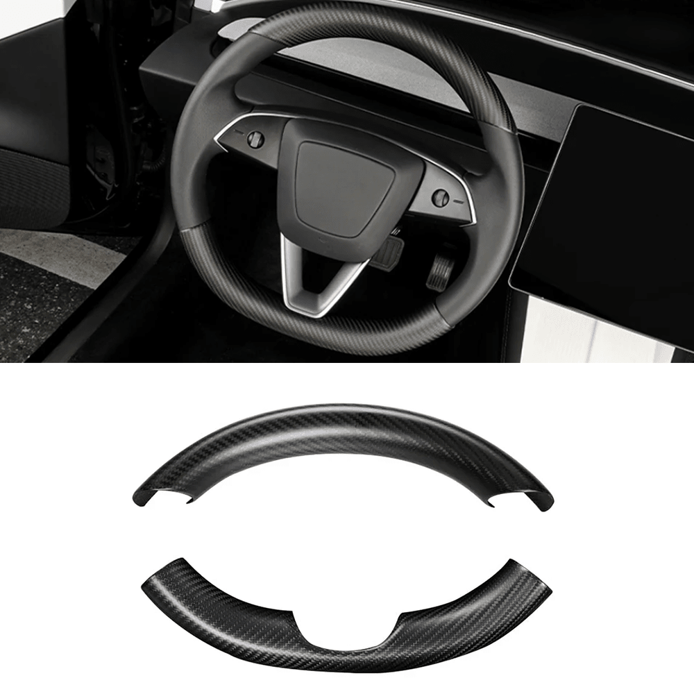 [Real Carbon Fiber] Steering Wheel Caps Cover for Tesla Model Y Juniper 2025+ - T-Launch