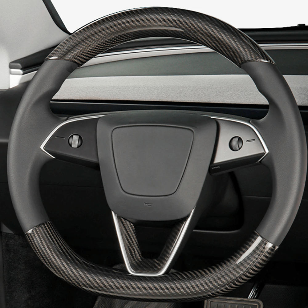 [Real Carbon Fiber] Steering Wheel Caps Cover for Tesla Model Y Juniper 2025+ - T-Launch
