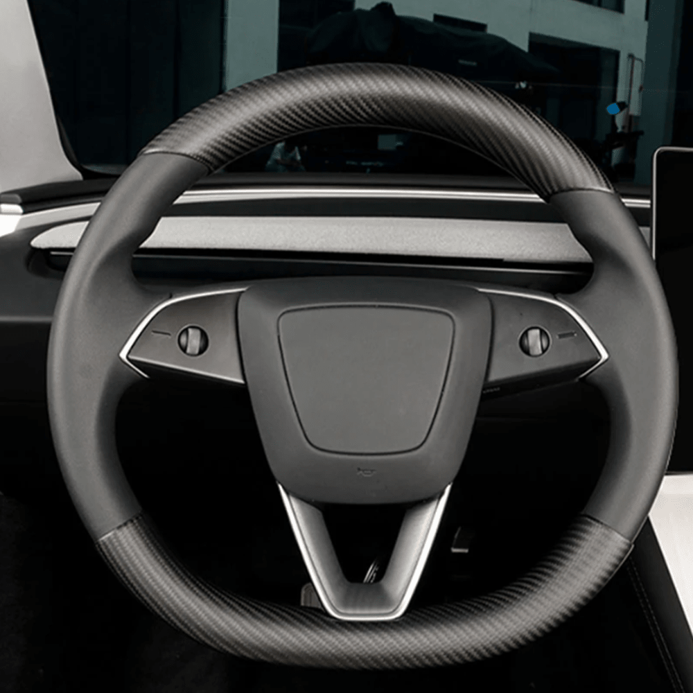 [Real Carbon Fiber] Steering Wheel Caps Cover for Tesla Model Y Juniper 2025+ - T-Launch