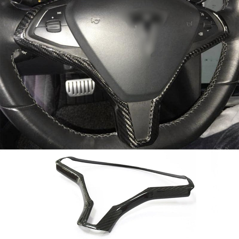 [Real Carbon Fiber] Steering Wheel Frame Cover Trim for Model X/S - T-Launch