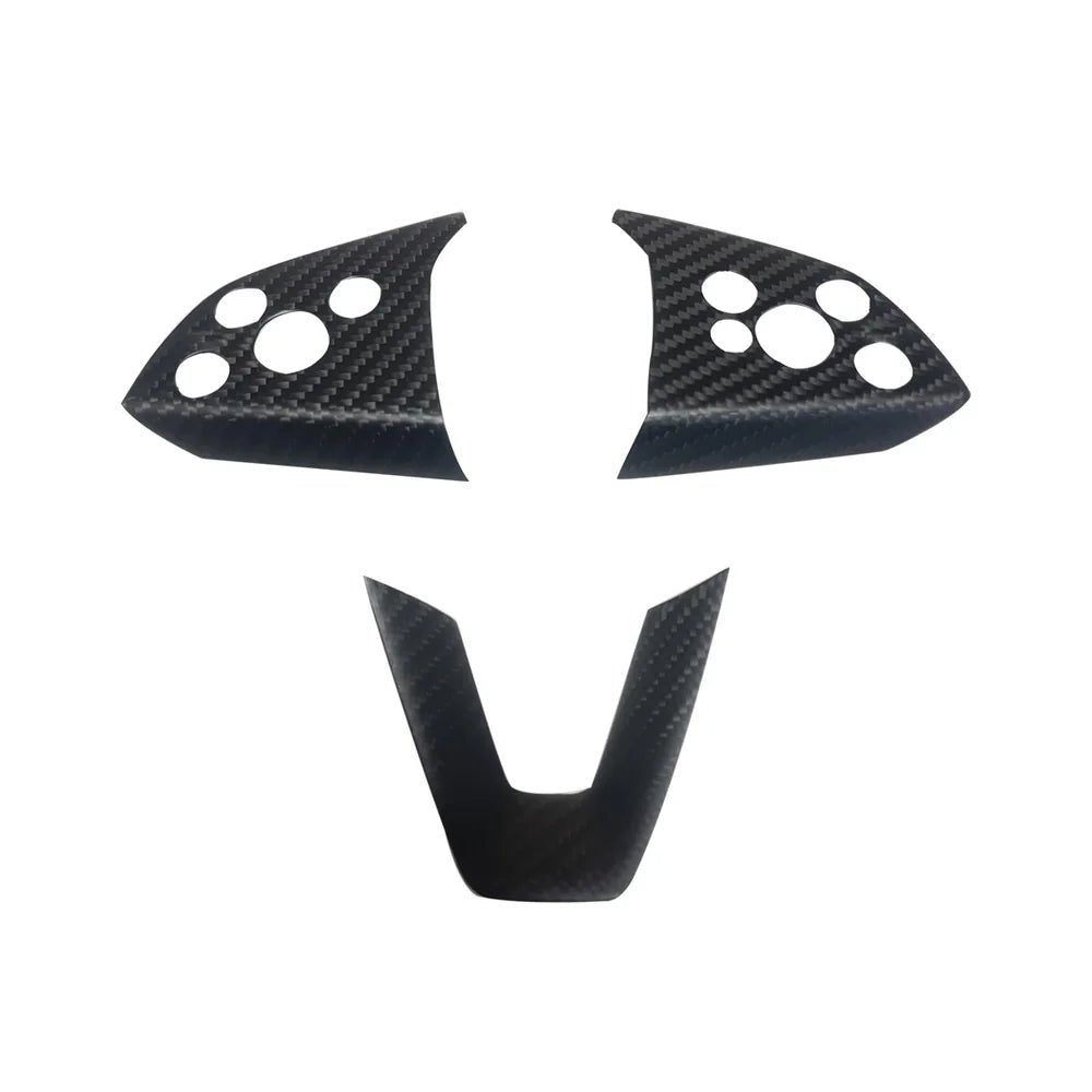 [Real Carbon Fiber] Steering Wheel Panel Covers (2PCS) for Tesla Model 3 Highland 2024+ - T-Launch