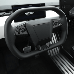 [Real Carbon Fiber] Steering Wheel Panel Covers for Tesla Cybertruck (Set of 3) - T-Launch
