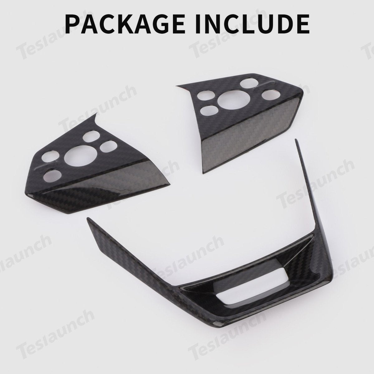 [Real Carbon Fiber] Steering Wheel Panel Covers for Tesla Cybertruck (Set of 3) - T-Launch
