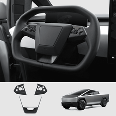 [Real Carbon Fiber] Steering Wheel Panel Covers for Tesla Cybertruck (Set of 3) - T-Launch