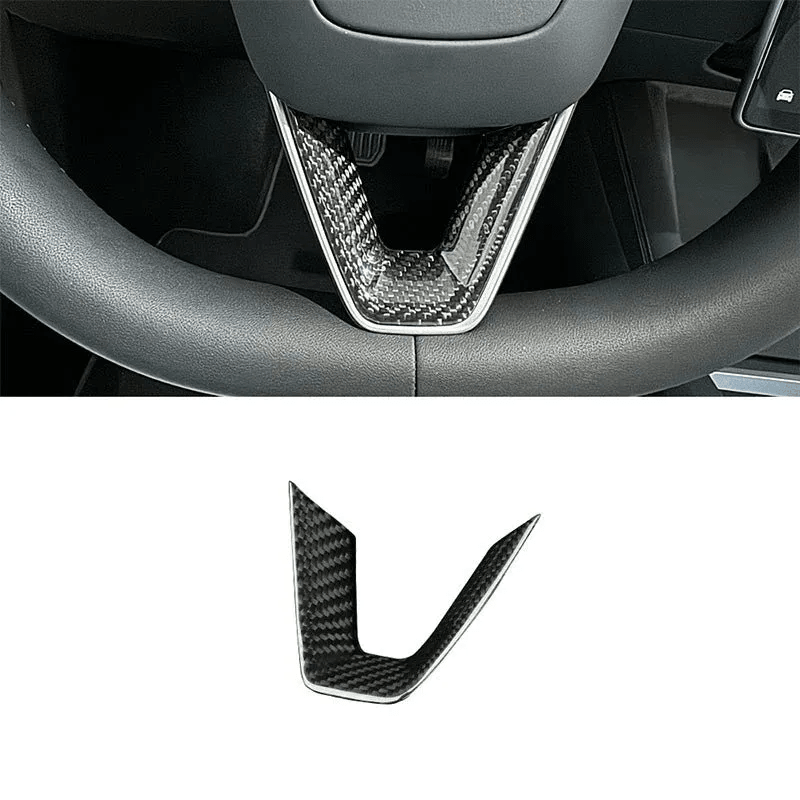 [Real Carbon Fiber] Steering Wheel V-Cover for Tesla Model Y Juniper 2025+ - T-Launch