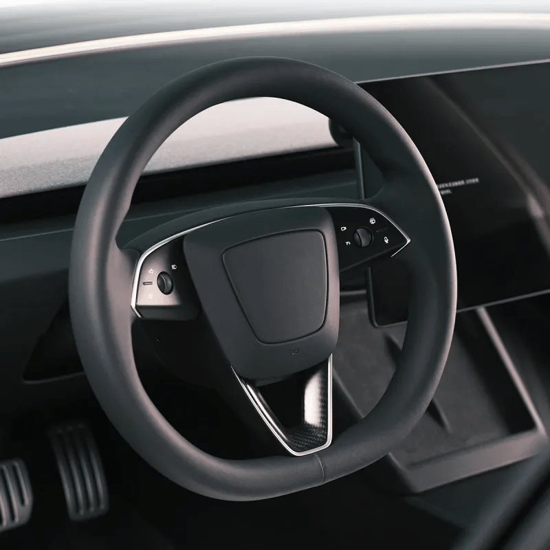[Real Carbon Fiber] Steering Wheel V-Cover for Tesla Model Y Juniper 2025+ - T-Launch