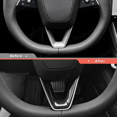 [Real Carbon Fiber] Steering Wheel V-Cover for Tesla Model Y Juniper 2025+ - T-Launch