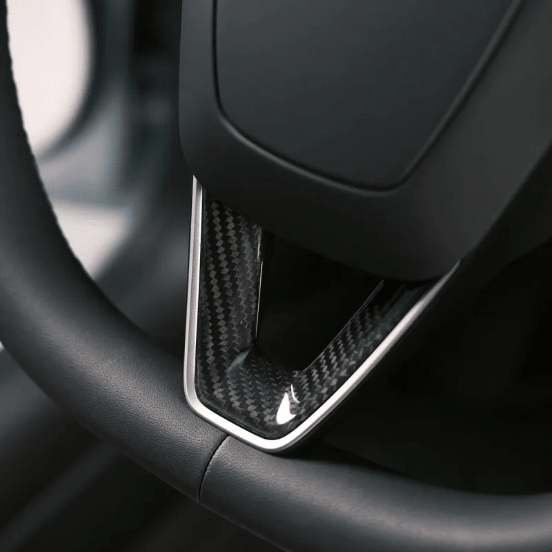 [Real Carbon Fiber] Steering Wheel V-Cover for Tesla Model Y Juniper 2025+ - T-Launch