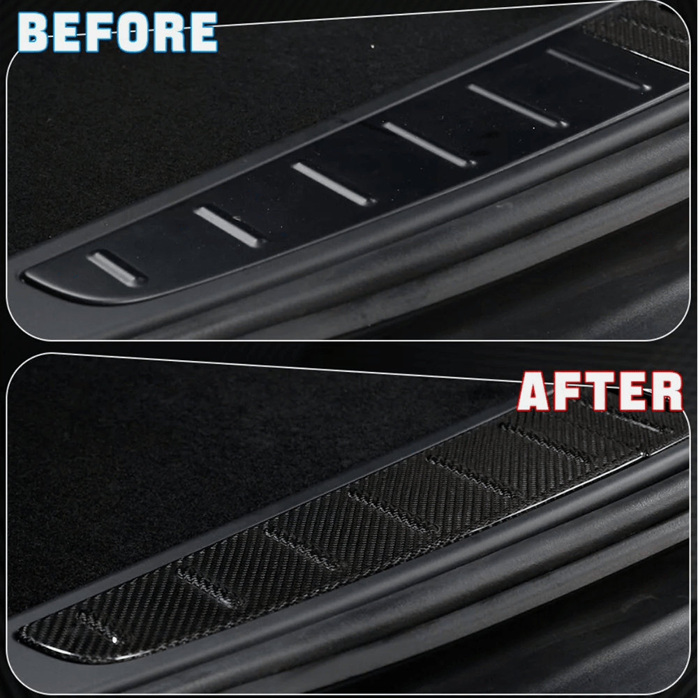 [Real Carbon Fiber] Trunk Sill Trim Covers (3 PCS) for Tesla Model X 2015-2023 - T-Launch