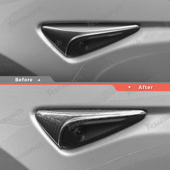 [Real Carbon Fiber] Turn Signal Camera Overlay Covers For Tesla Model Y Juniper 2025+ (2 Pcs) - T-Launch