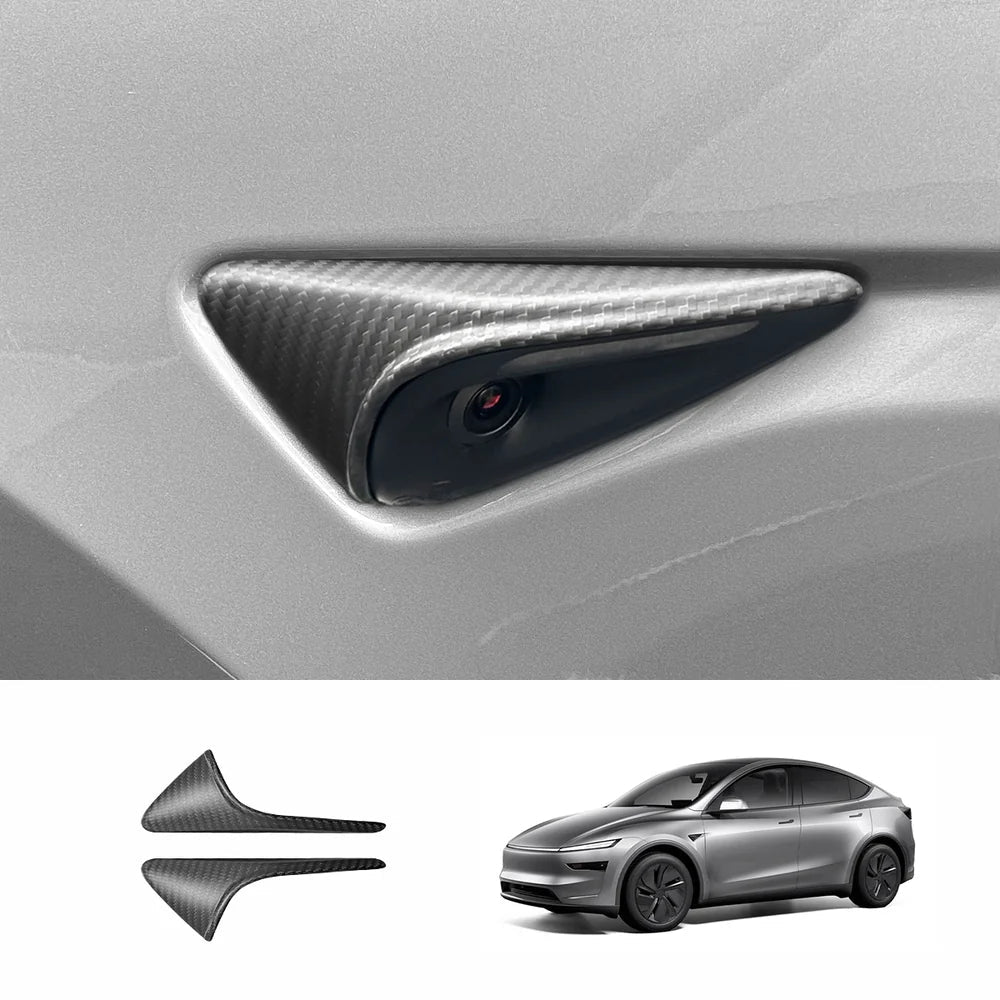 [Real Carbon Fiber] Turn Signal Camera Overlay Covers For Tesla Model Y Juniper 2025+ (2 Pcs) - T-Launch