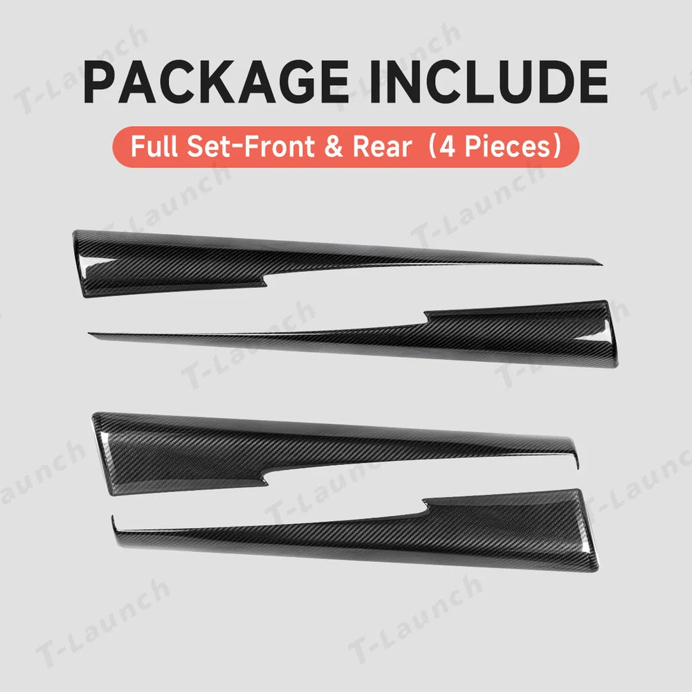 [Real Carbon Fiber] Upper Door Panel Trim Overlay Covers for Tesla Model Y Juniper 2025+ - T-Launch