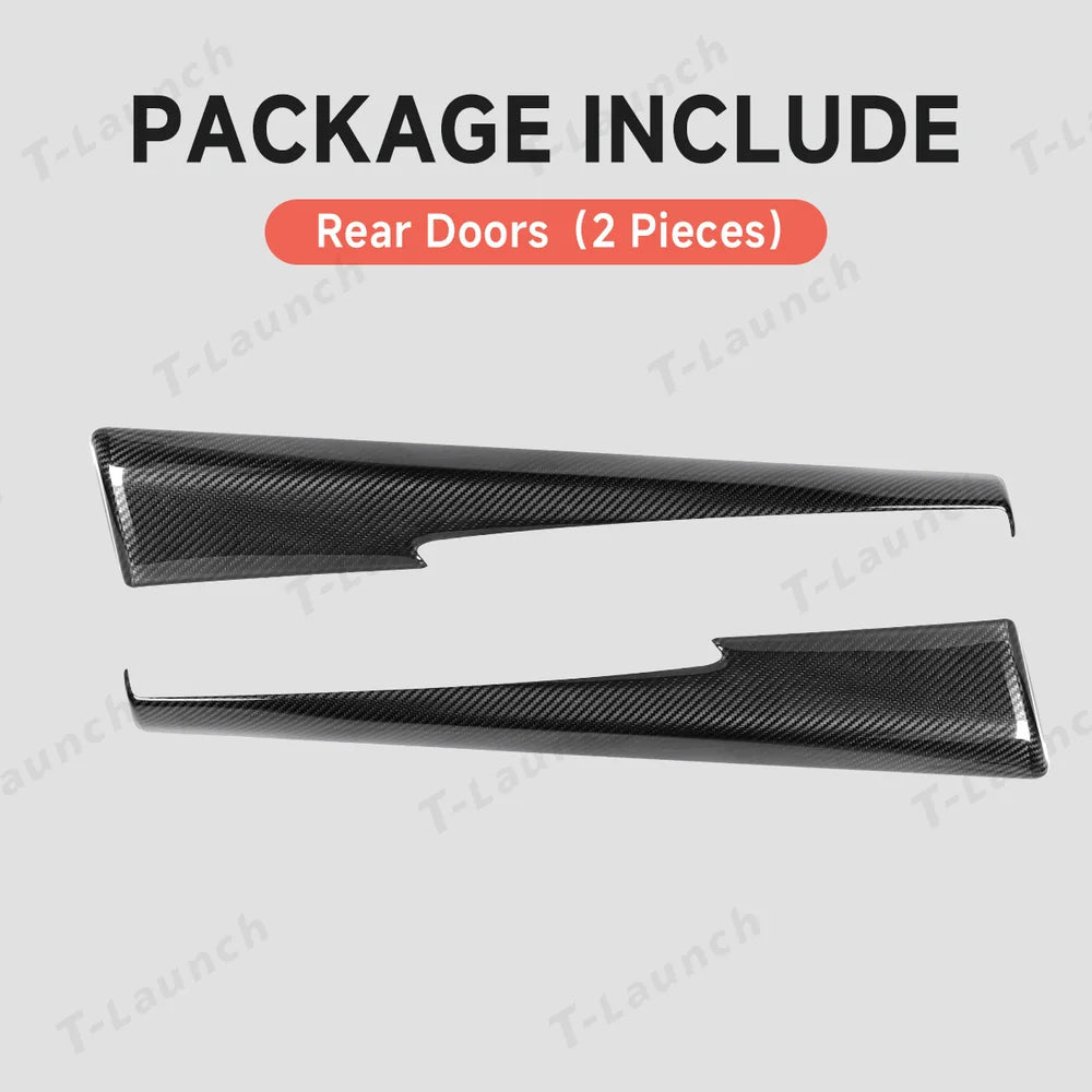 [Real Carbon Fiber] Upper Door Panel Trim Overlay Covers for Tesla Model Y Juniper 2025+ - T-Launch